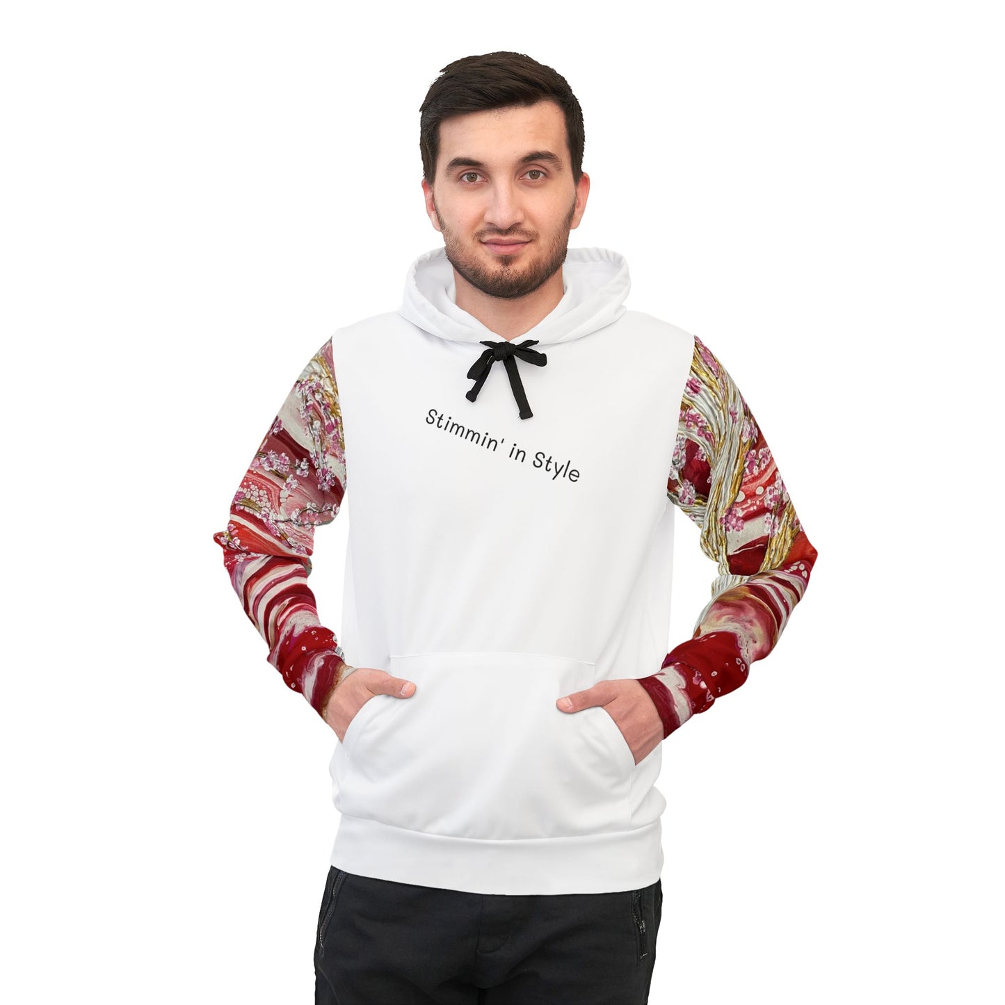 Stunning Athletic Hoodie with Artistic Floral Design - Perfect for Active Lifestyle & Everyday Wear