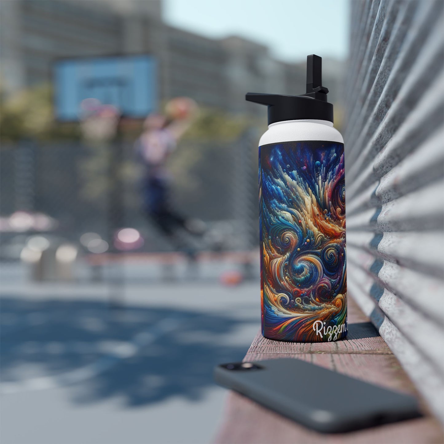 Vibrant Swirling Galaxy Stainless Steel Water Bottle