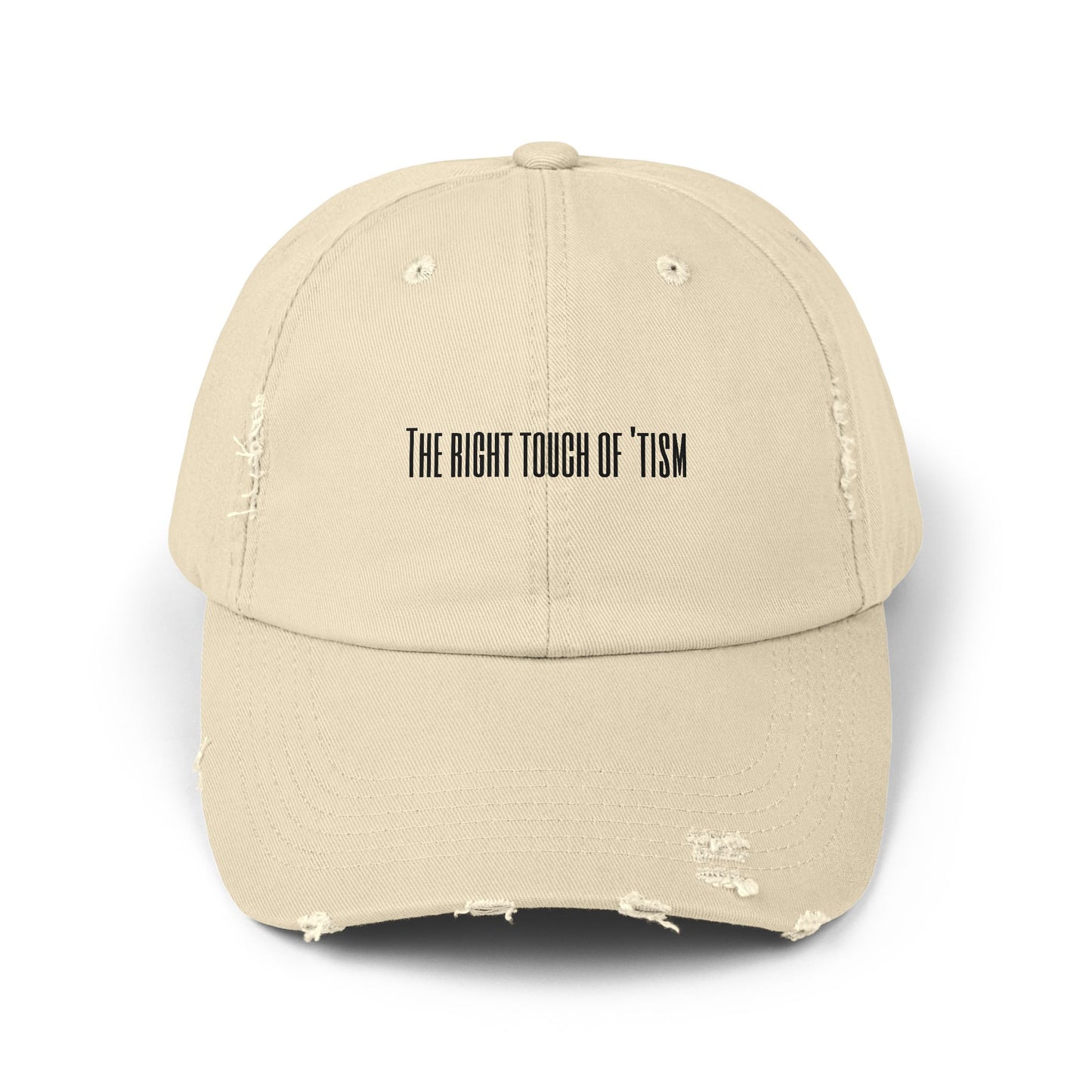 Unisex Distressed Cap - "The Right Touch of 'Tism" - Casual Style for Everyday Wear