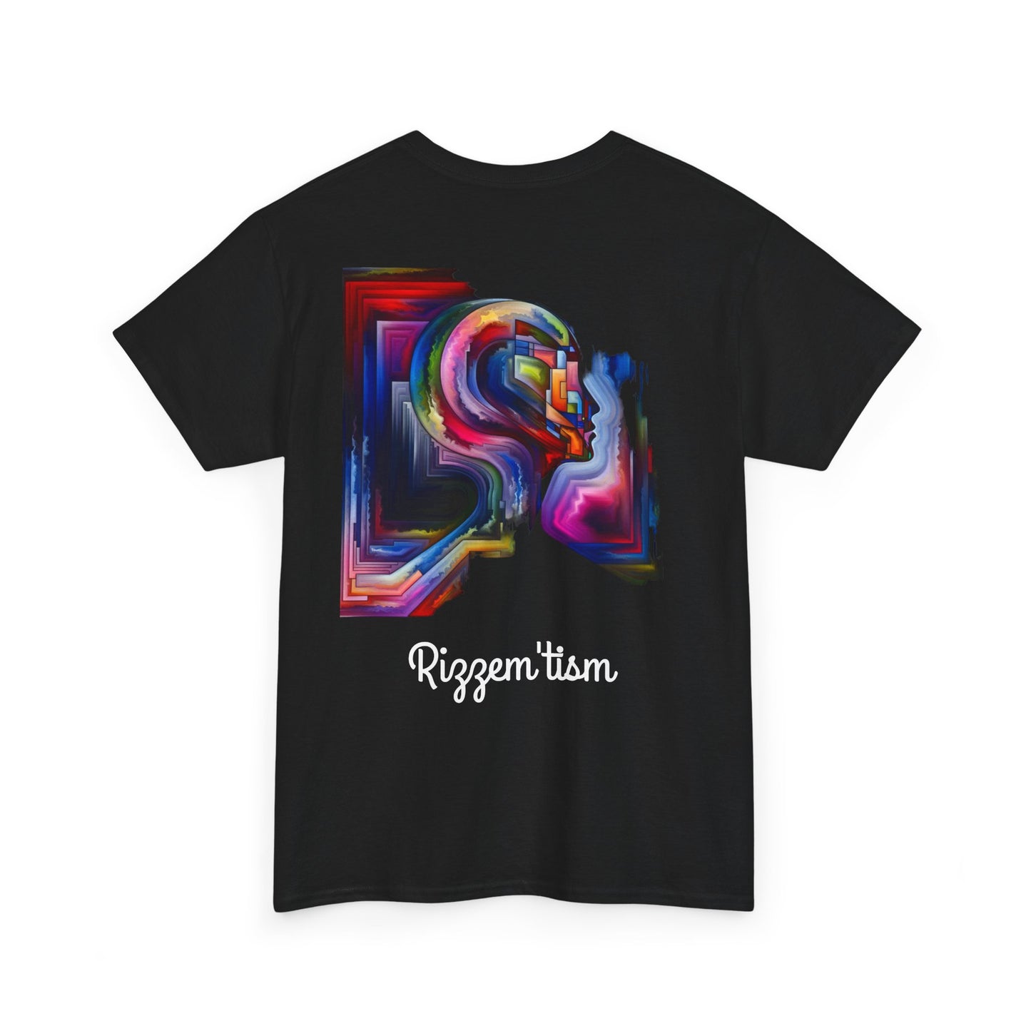 Rizzem'tism Unisex Heavy Cotton Tee: Bold Artistic Design for Creative Minds