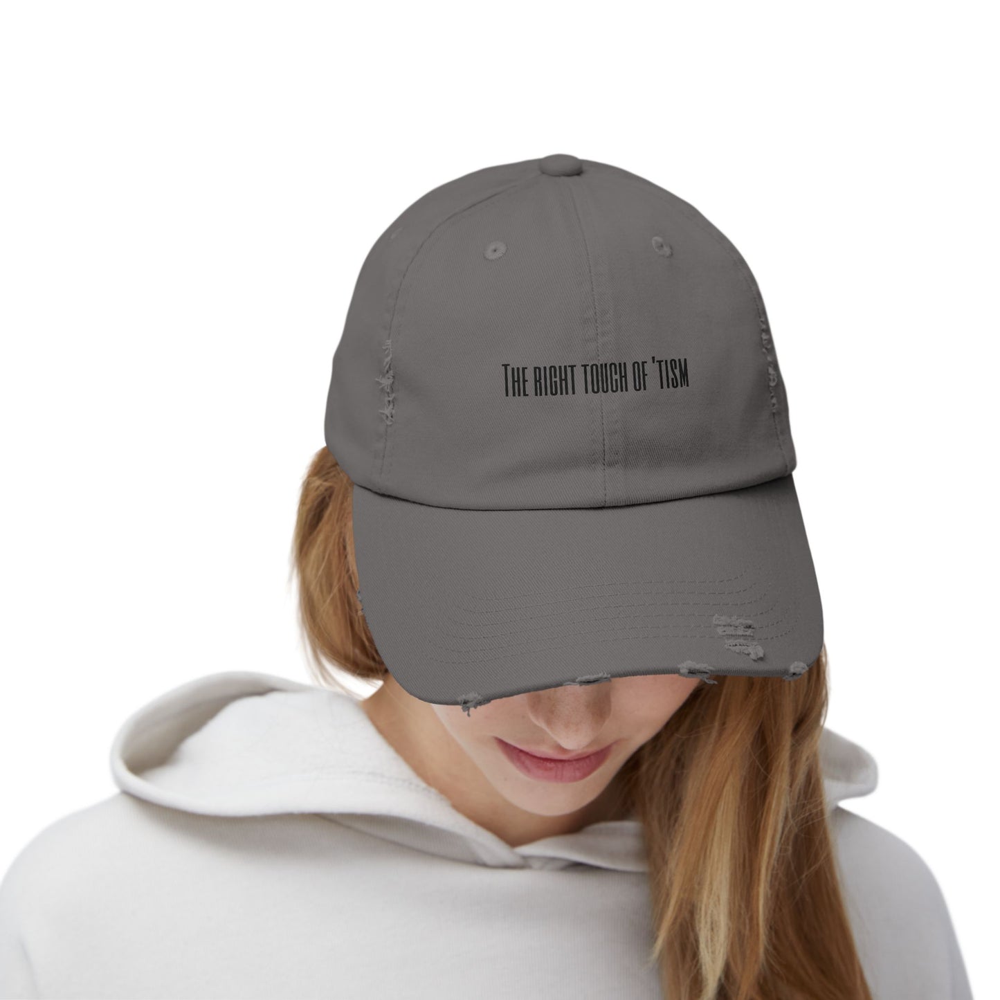 Unisex Distressed Cap - "The Right Touch of 'Tism" - Casual Style for Everyday Wear