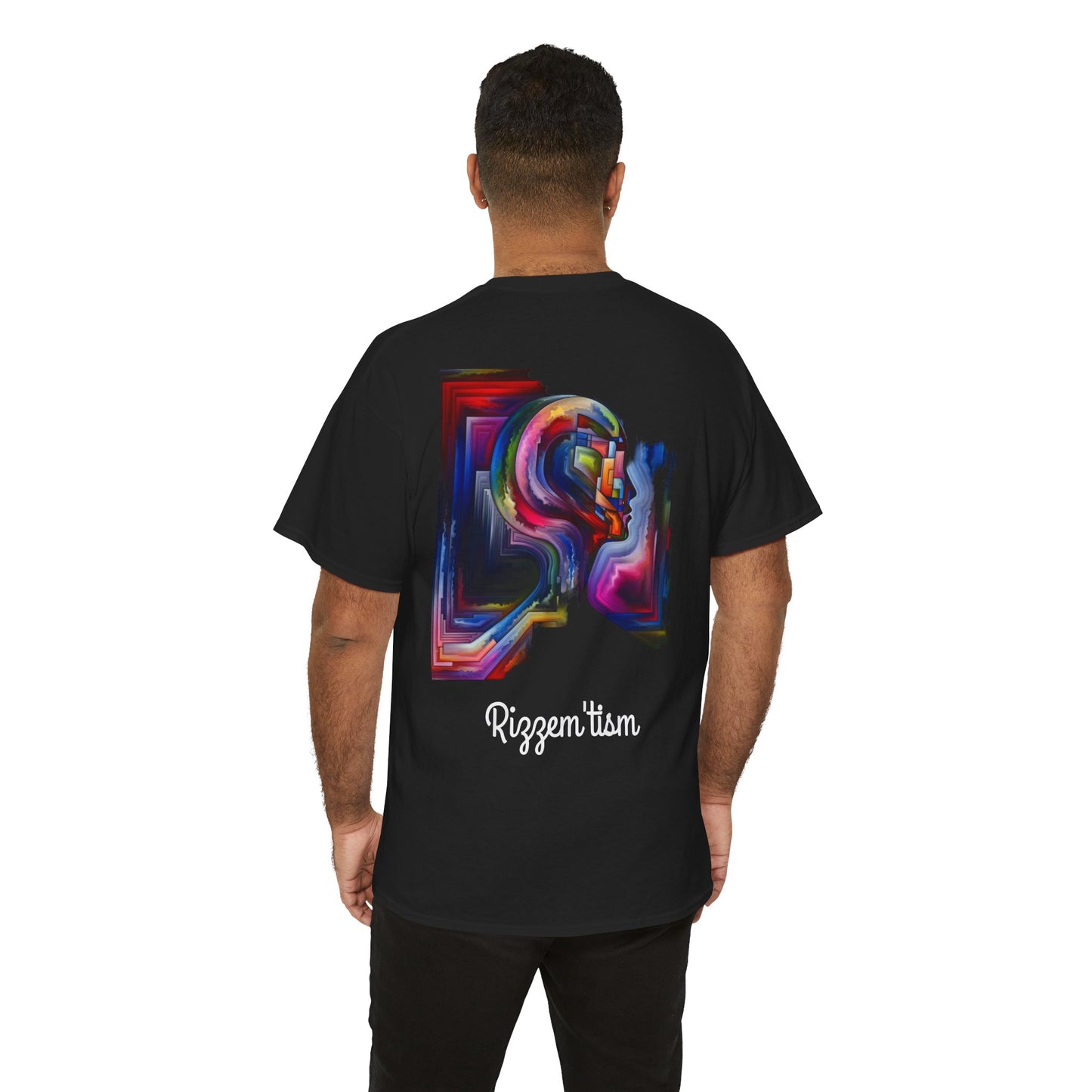 Rizzem'tism Unisex Heavy Cotton Tee: Bold Artistic Design for Creative Minds