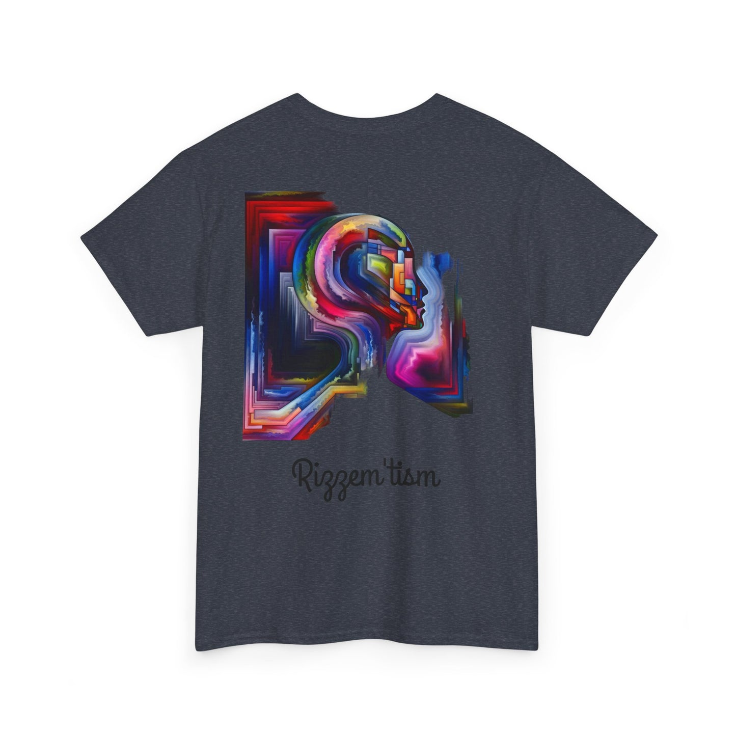 Rizzem'tism Unisex Heavy Cotton Tee: Bold Artistic Design for Creative Minds