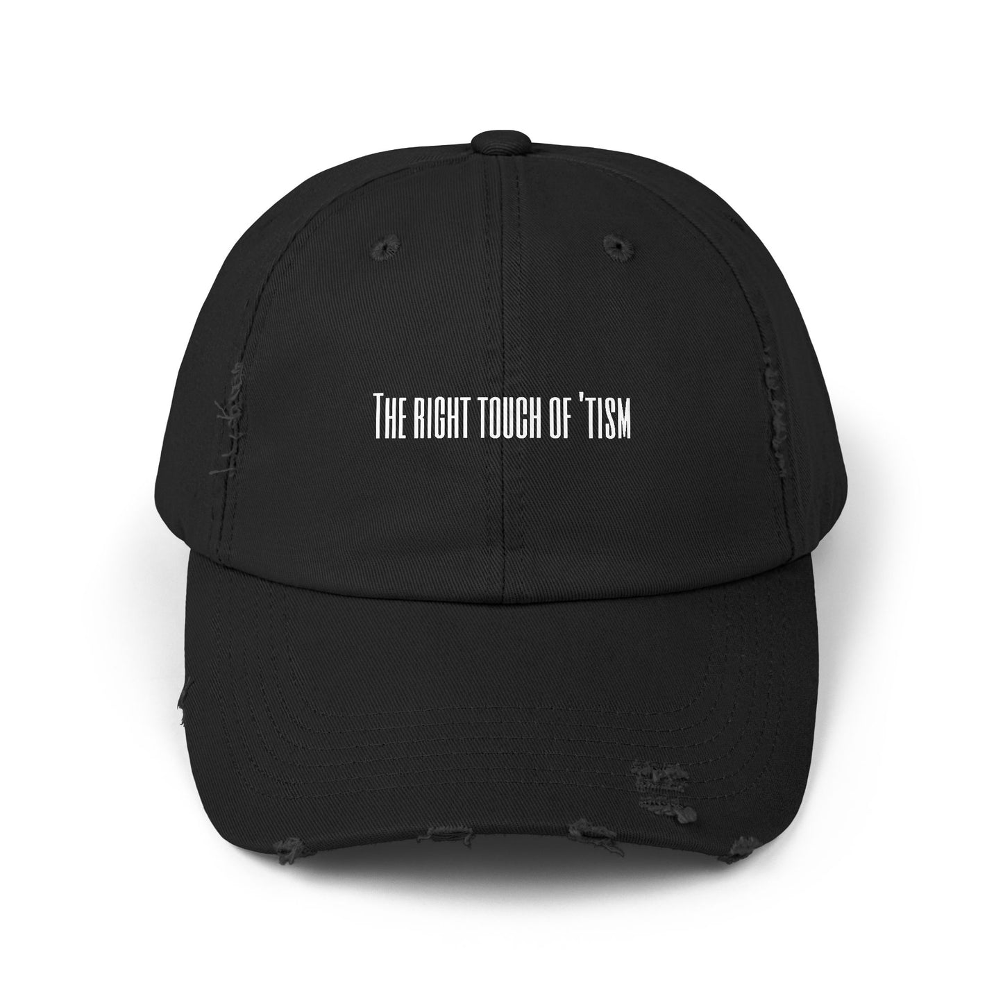 Unisex Distressed Cap - "The Right Touch of 'Tism" - Casual Style for Everyday Wear