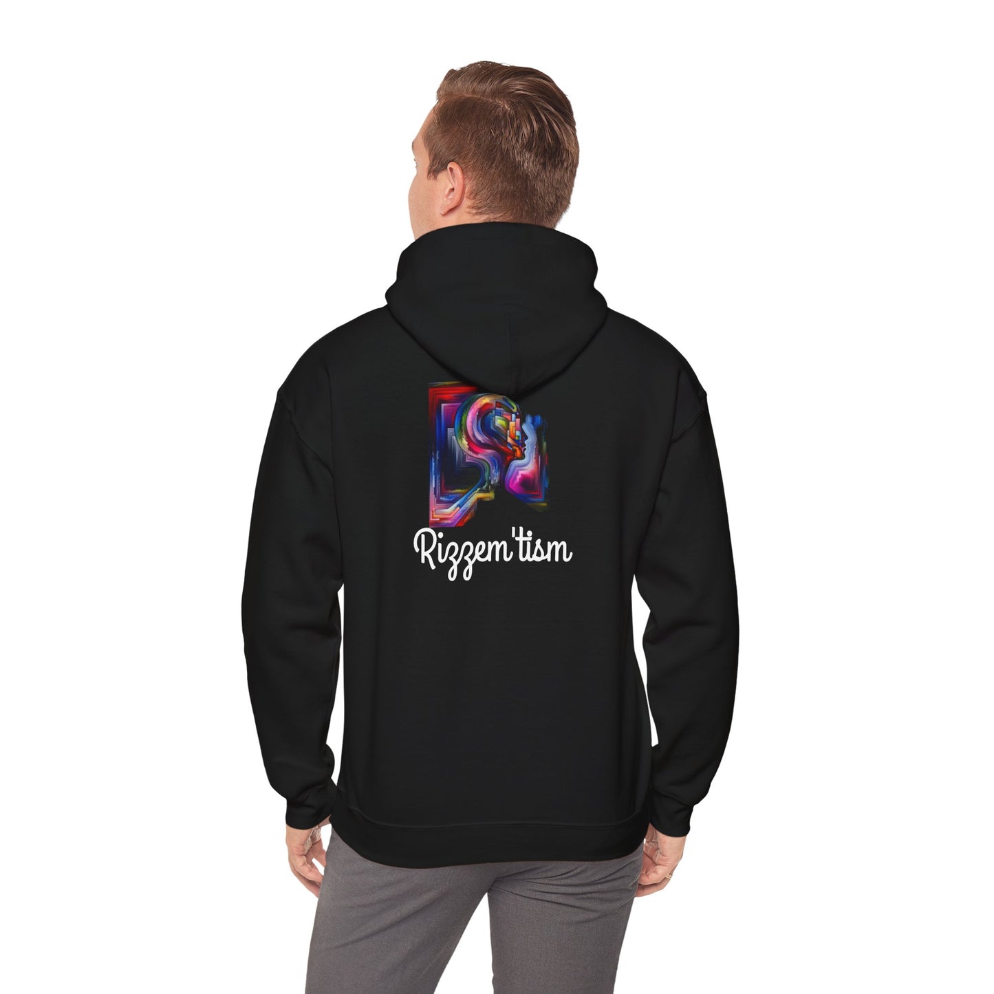 Unisex Heavy Blend™ Hooded Sweatshirt - Rizzem'tism Colorful Art Design