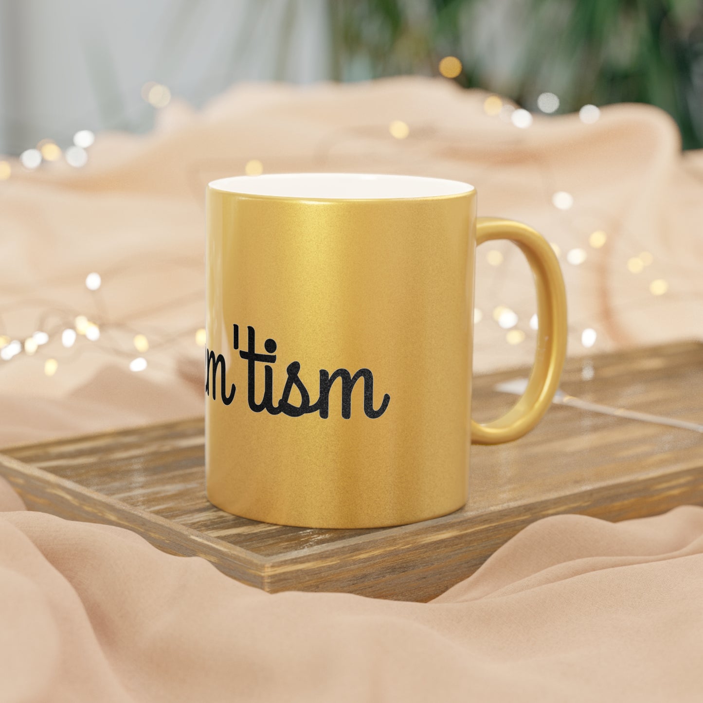 Chic Metallic Mug - Gold with 'Rizzem'tis' Quote - Perfect Gift for Celebrations and Everyday Use