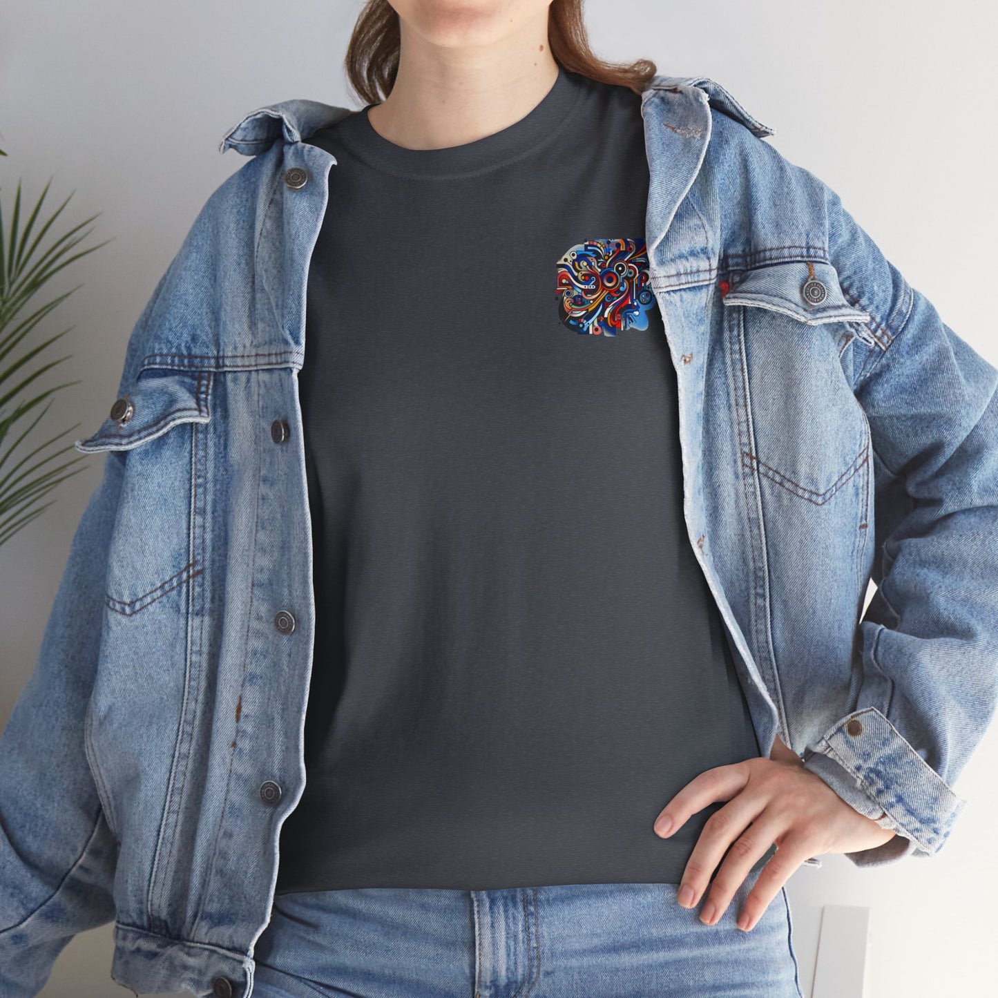 Rizzem'tism Unisex Heavy Cotton Tee: Bold Artistic Design for Creative Minds