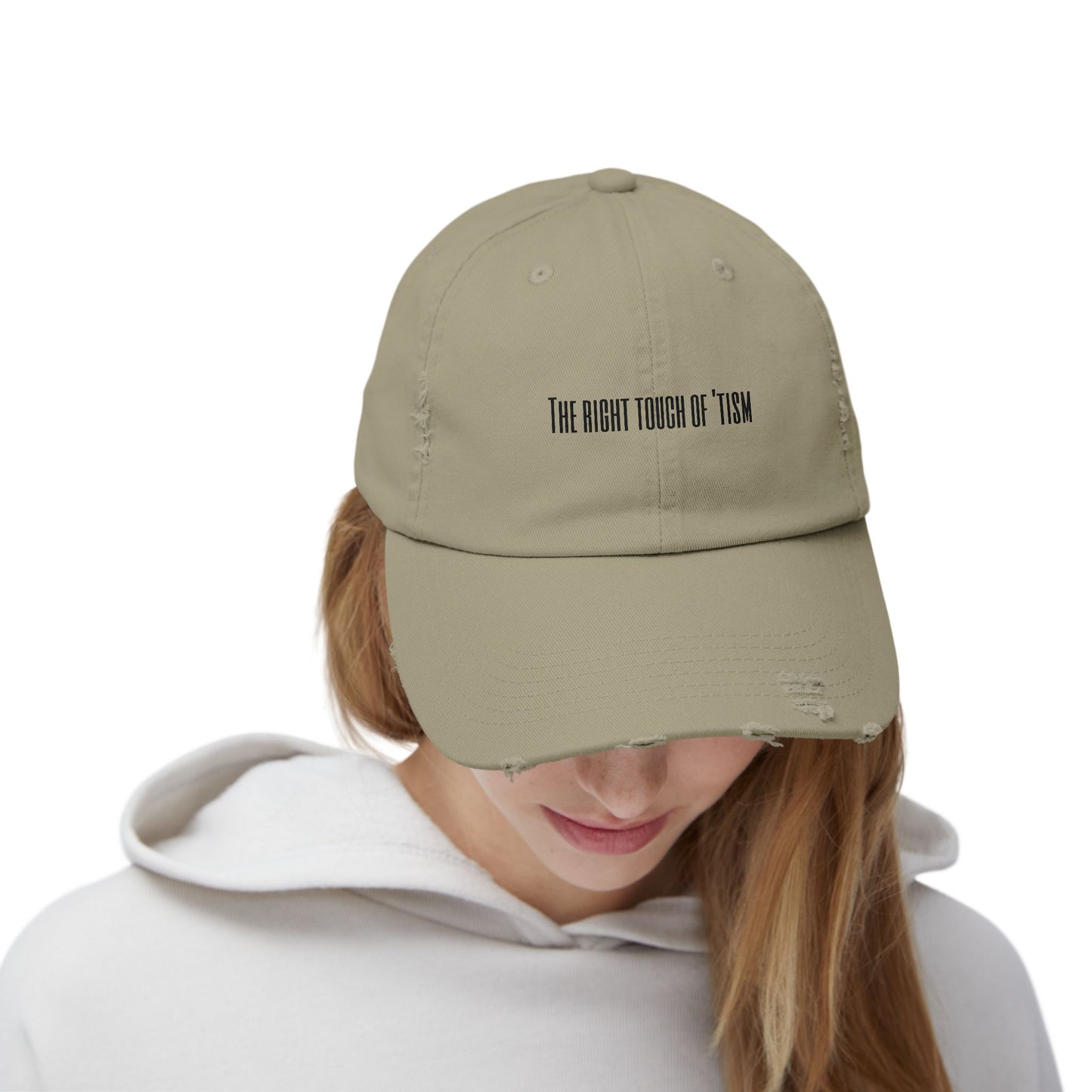 Unisex Distressed Cap - "The Right Touch of 'Tism" - Casual Style for Everyday Wear
