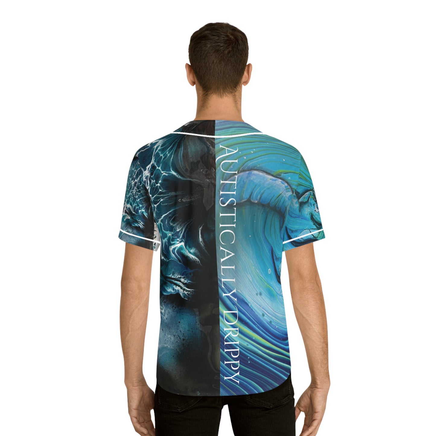 Autistically Drippy Men's Baseball Jersey - Unique Art Print for Casual Style
