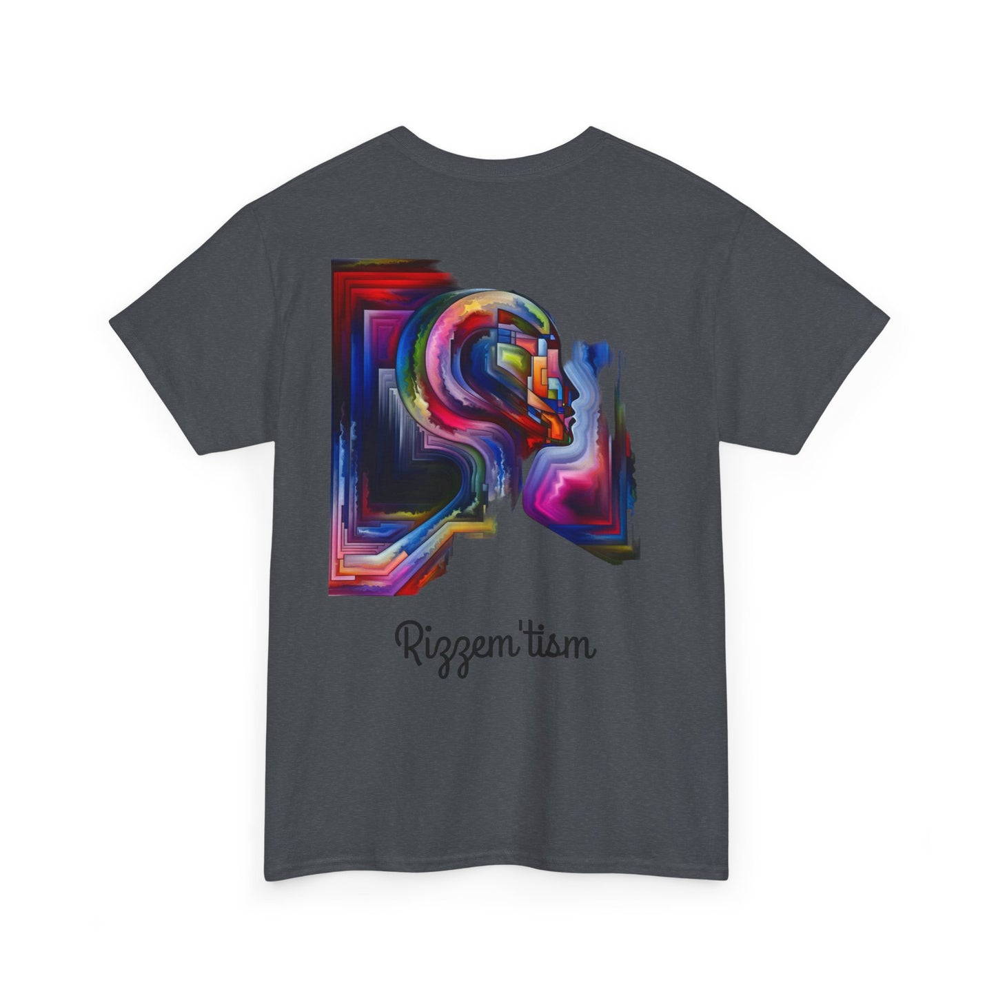 Rizzem'tism Unisex Heavy Cotton Tee: Bold Artistic Design for Creative Minds