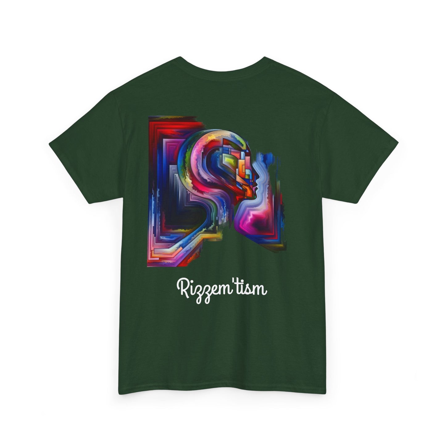 Rizzem'tism Unisex Heavy Cotton Tee: Bold Artistic Design for Creative Minds
