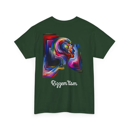 Rizzem'tism Unisex Heavy Cotton Tee: Bold Artistic Design for Creative Minds