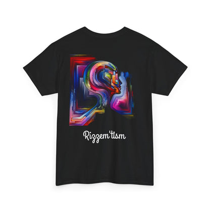 Rizzem'tism Unisex Heavy Cotton Tee: Bold Artistic Design for Creative Minds