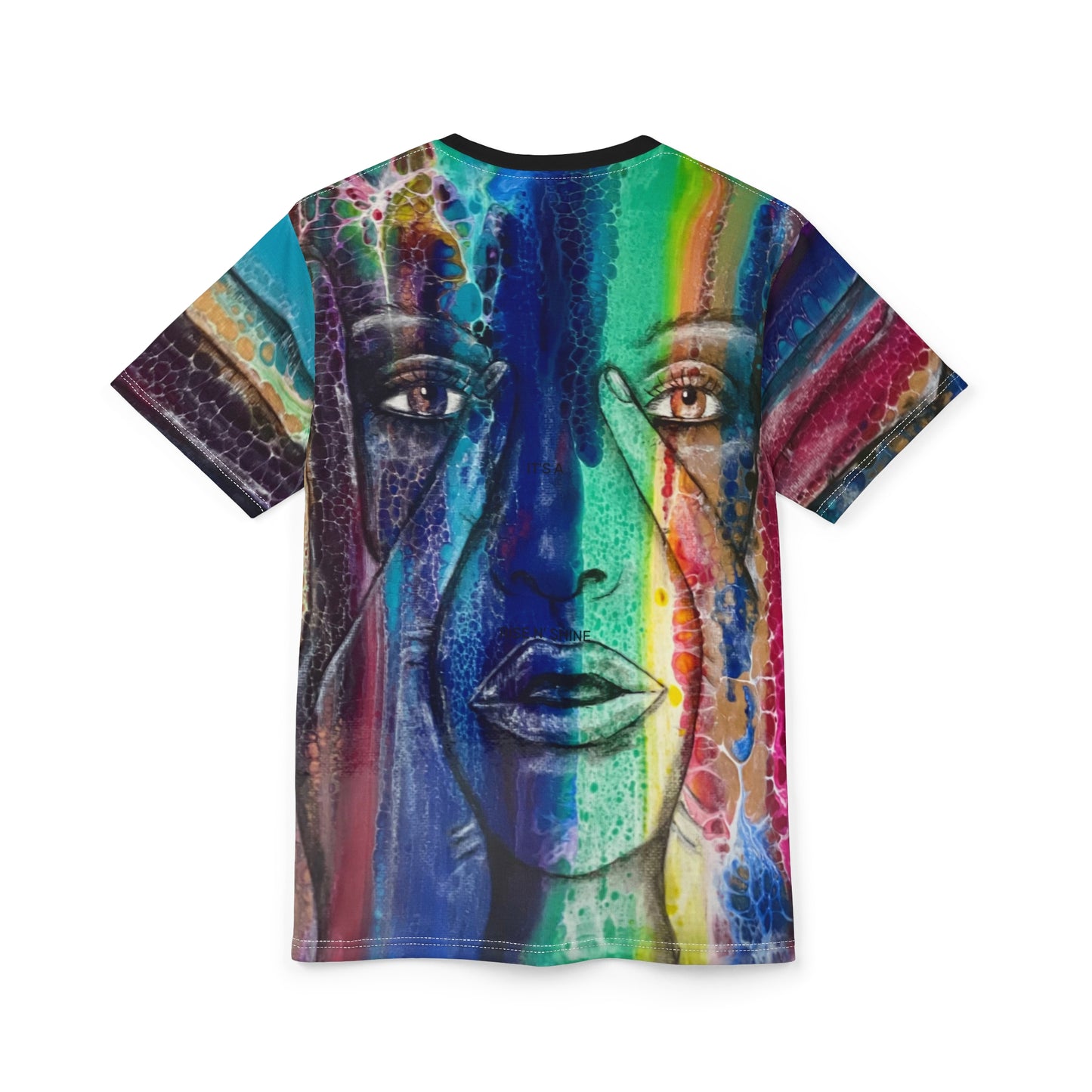 Psychedelic Marble All-Over Print Tee — "Trip With Both Eyes"