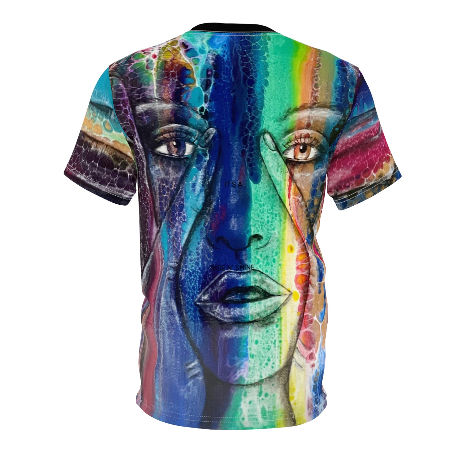 Psychedelic Marble All-Over Print Tee — "Trip With Both Eyes"