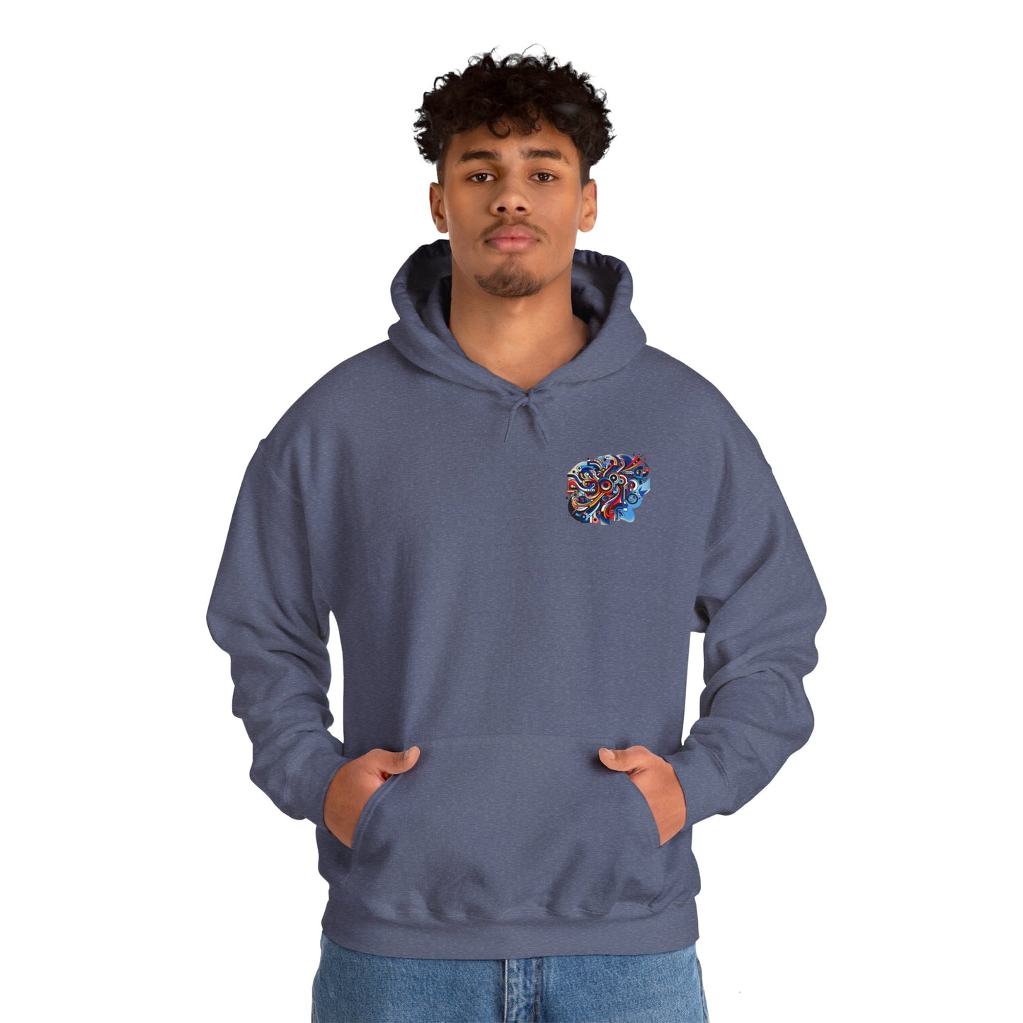 Unisex Heavy Blend™ Hooded Sweatshirt - Rizzem'tism Colorful Art Design