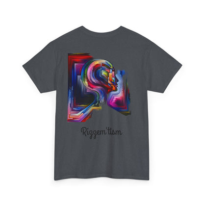 Rizzem'tism Unisex Heavy Cotton Tee: Bold Artistic Design for Creative Minds